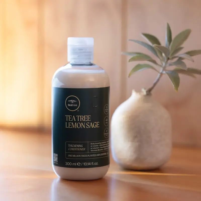 Tea Tree Lemon Sage Thickening Conditioner, Builds Body + Boosts Volume, For Fine Hair