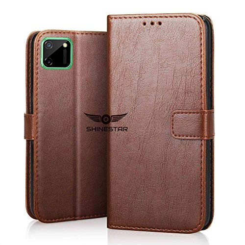 SHINESTAR Realme C11 Flip Case | PU Leather Flip Cover Wallet Case with TPU Silicone Case Cover for Realme C11 (Realme C
