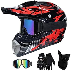 Motorhelm Rood, Kinderen Crosshelm Kinderen Motorhelm Motorhelm Kind, Motorhelm Motocross Helmen Motorcrosshelm Cross…