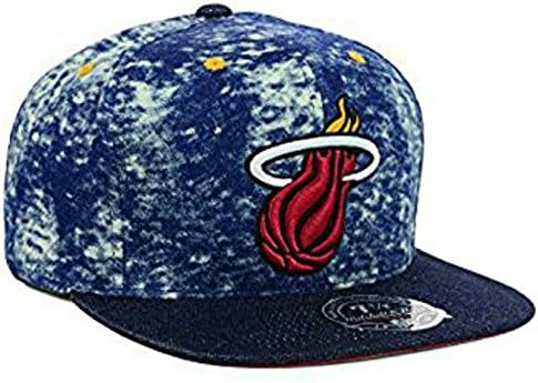Miami Heat Fitted Size 7 3/4 Stone Washed Denim Style Hat Cap