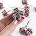 Factory Direct Craft Package of 36 Miniature Wire Stemmed White Frosted Pinecone and Red Berry Embellishing Picks for Christmas and Holiday Decorating