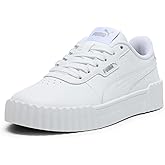 Puma Unisex-Child Carina, Puma White-Puma White-Puma Silver, Big Kid 6