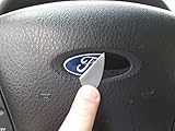 DownardWraps - Matte Black Auto Wrap Vinyl Decals- Oval - Customize your Ford Steering Wheel Center Emblem / Badge / Logo - 2.25