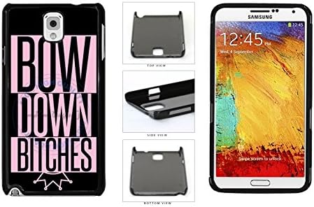 Bow Down Bitches Pink Letters Plastic Phone Case Back Cover For Samsung Galaxy Note III 3 N9002 comes with Security Tag and MyPhone Designs(TM) Cleaning Cloth