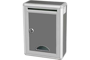 KASCLINO Wall Mount Locking Mailbox, Vintage Mail Letter Post Box Parcel Mailbox, Lockable Secure Decor Mailbox, Home Decorative Office Business Parcel Box Package Drop