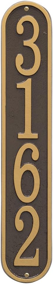 Plaques & Wall Art - WHITEHALL Custom Address Sign House Numbers for Outside Modern Address Signs for Houses Cast Metal Address Plaque, Vertical Oval 3.5