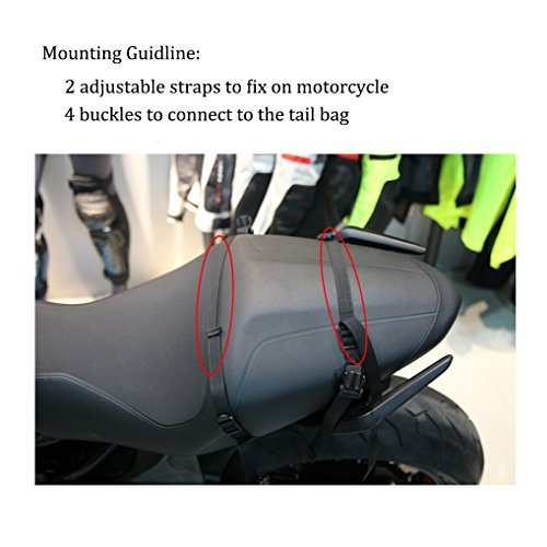 image for Sport Motorcycle Tail Bag, SEEU Water Resistant Reflective Seat Bag Un