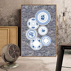 Floating Framed Canvas Wall Art for Living Room, Bedroom Plates Canvas Prints for Home Decoration Ready to Hang - 16x24 inches