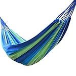 Winfa Outdoor Portable Swing Hammock for Garden yard or Camping Canvas Stripe Hang Bed Hammock