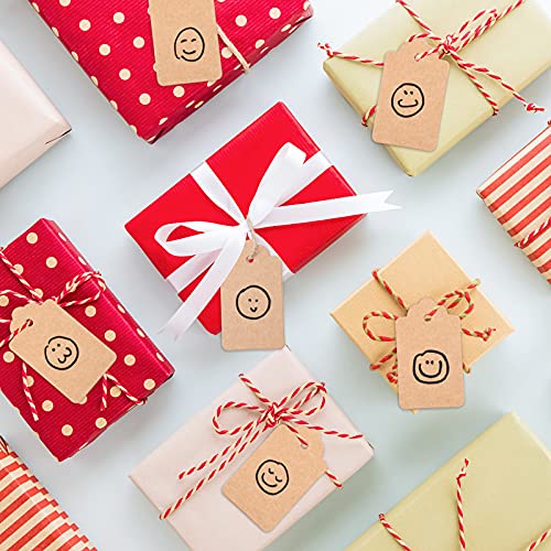 Starrky Brown Kraft Paper Gift Tags, 150PCS Gift Wrap Tags Editable Blank Gift Labels for Christmas Wedding Birthday Thanksgiving Gift