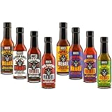 Rebel Chipotle, Jalapeno, Habanero, Red Savina, Jolokia Ghost, Scorpion, Reaper 51 and Scotch Bonnet Hot Sauces from Aubrey D.