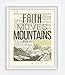 Faith Moves Mountains, Mark 11:23, Christian Unframed Reproduction Art Print, Vintage Bible Verse Scripture Wall and Home Decor Poster, Inspirational Gift, 8x10 inches