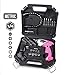 Apollo Tools Lightweight Cordless Screwdriver Set Includes Rechargeable 3.6 Volt Li-ion Screwdriver and 45 Piece Accessory Set in Black Carrying Case- Pink Ribbon- Pink - DT4944P