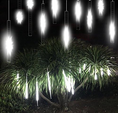 Alkbo Meteor Rain Lights,Icicle Snow Falling Raindrop 8 Strips 50CM Waterproof Cascading lights for Wedding Christmas Tree Party Celebrations and Home Decor Safety voltage UL 432LED (White)