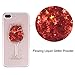 IYCK iPhone 8 Plus Case, iPhone 7 Plus Case, Bling Glitter Sparkle Flowing Floating Liquid Infused Flexible Transparent Soft TPU Rubber Case Cover for iPhone 7 Plus/iPhone 8 Plus - Red Wine Glass
