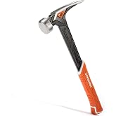 VANQUISH 14oz Titanium Framing Hammer Straight Rip Claw with Smooth Face, Magnetic Nail Hodder, One Piece Forged Anti-Vibration Design Soft Grip 0538