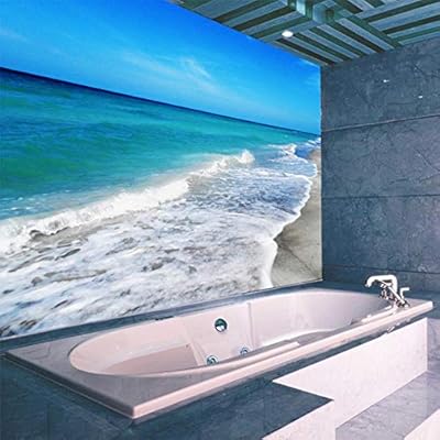 Ycry Wallpaper Photo Wallpaper Modern Simple Beach Sea Wave Landscape Mural Wall Sticker Bathroom Waterproof Background Wall Paper For Wall 3d Wall Mural Wall Decoration 450x300cm Amazon Com Au Home Improvement
