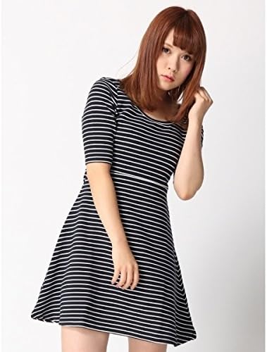 ウィゴー レディース Wego ウィゴー Wego ボーダーフィットフレアワンピース ブルー系ボーダー F Tシャツ カットソー 通販 Amazon