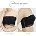 Tinksky 3pcs Women's Floral Lace Stretchy Strapless See Through Bandeau Tube Top with Bra - Size M.