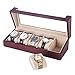 SONGMICS Watch Box 5 Slots Watch Organizer Display Case for Men and Women Mahogany Faux Leather UJWB05R