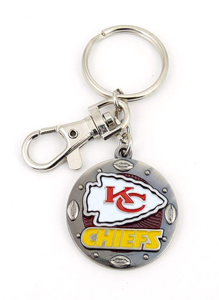 aminco NFL Kansas City Chiefs Impact Keychain, Silver, One Size