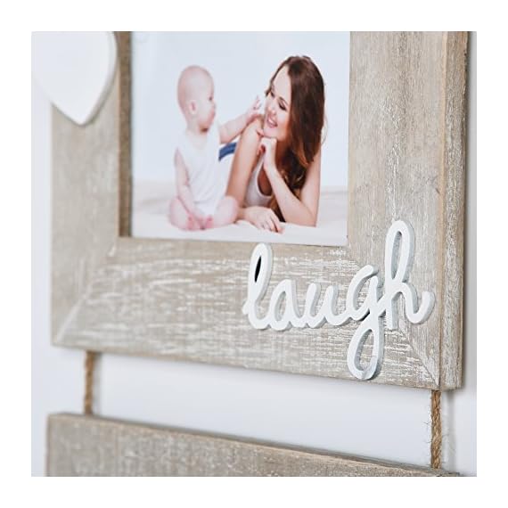 Yaetm Live Laugh Love Collage Hanging Picture Frame 4x6", Solid Wood 3