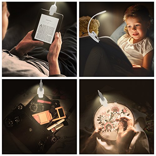 image for LED Reading Light, TopElek Rechargeable Book Light, 3-level Brightness