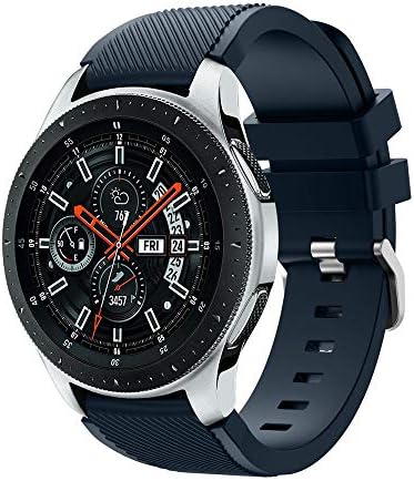 for Samsung Galaxy Watch 46mm Soft Silicone Watch Band Replacement Band Strap Width 22mm for Samsung Galaxy Watch (Midnight Blue)