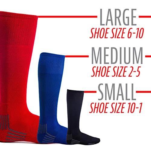 Franklin Sports Youth Baseball + Softball Socks Red Baseball + Softball Knee Socks for Kids