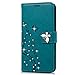 HTC Desire 626 / 626s Case-MOLLYCOOCLE Stand Wallet Premium PU Leather Bling Diamond Magnetic Emboss Butterfly Hand Wrist Strap TPU Bumper Skin Cover for HTC Desire 626 / 626s & Dust Plug & Stylus Pen