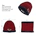 MUCO Mens Womens Winter Beanie Hats Scarf Set Warm Knit Hat Thick Fleece Lined Slouchy Cap Neck Warmer for Men Women