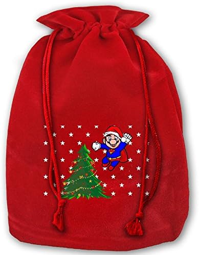 Mario Christmas4 Drawstring Christmas Gift Wrap Bags Made Of Pleuche And Sponge Velvet By Gift Boutique