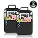 Car Back Seat Protector, Komake Waterproof Seat Back Cover Organizer Auto Kick Mats with 4 Large Pocket Storage, Toys Tablet Holder for Children Kids Cartoon Movies Journey(2 Pack) (Black)