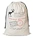 HUAN XUN Christmas Canvas Santa Sack Bags Decoration - with Drawstring Size 19.7