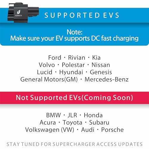 NACS to CCS Adapter Tesla Supercharger Adapter, [500A max, 1000V], Compatible with Ford/Rivian/Mustang/Polestar/GM& More EVs, Compatible with Tesla V3/V4 DC Supercharger