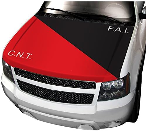 APFoo CNT-FAI Rossonera utilizzata dalla CNT-FAI confederaci¨°n nacion¨¤l de los trabajadores - federaci¨°n anarquista iberica Car Automotive hood cover L(100x145cm)