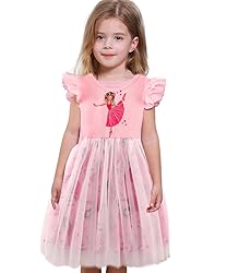Girls Pink Tulle Dress Fluffy Summer Dresses Casual