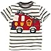 Fiream Little Boys&Girls Summer Cotton Strip T Shirt(Grey White,3T)