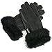 Alpine Swiss Womens Leather Dressy Gloves Faux Fur Trim Cuff Thermal Lining Black Large