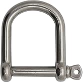 Extreme Max 3006.8225 BoatTector Stainless Steel Wide D Shackle - 1/4"