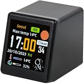 Smart Weather Station Mini WiFi Desktop Clock Weather Digital Clock Station with IPS LCD Screen Gadget for Decoration