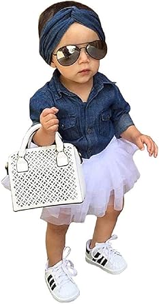 Lovelegis Tenue Petite Fille Tenue Petite Fille Chemise Manches Longues Jupe Jupe Tutu Tulle Bandeau Cheveux Bleu Jeans Blanc Idee Cadeau Amazon Fr Vetements Et Accessoires