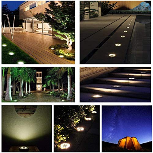 CHARS Solar Bodenleuchte Solarlampen für Außen 8 Stück - 8 LEDs Solarleuchten Garten IP65 Wasserdicht Edelstahl… – Bild 8