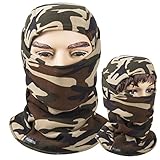 Fleece lined Balaclava, Winter Windproof Ski face Mask ,thermal Motorcycle Neck Warmer and Tactical Balaclava Hood by REDESS (Camo Brown)