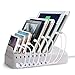 FLECK CS008 8-Port Desktop Universal Charging Station Multi-Device Dock,Organizer,Stand, USB Charger Clever Design For Easy Cable Storage For iPhone iPad Smartphone PC Tablets etc (White)