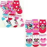 Minnie Mouse Little Girls' Assorted 6 pk Ankle Socks
