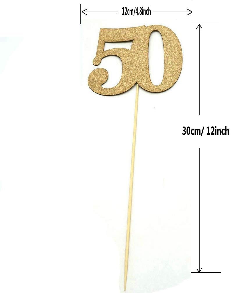 50th Centerpiece Sticks for 50th Birthdays Anniversaries College or High School Reunions or Company Celebrations and Galas Decorations Party Photo Booth Props 4CT (Champagne Gold): Health & Personal Care