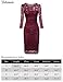 Semi Formal Dresses,Bebonnie Women 2/3 Sleeve Lace Sheer Midi 2017 Fashion Spring Evening Dresses Black XL