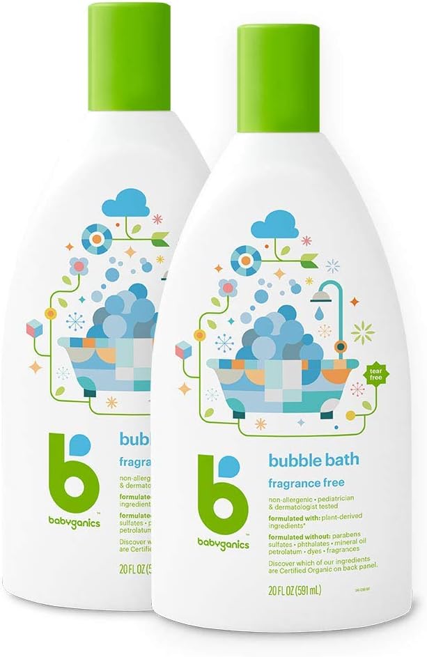 Babyganics Bubble Bath, Fragrance Free, 20oz, 2 Pack, Packaging May Vary: Health & Personal Care