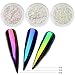 PrettyDiva Mermaid Nail Powder - 3 Jar Neon Aurora Iridescent Unicorn Chrome Nail Powder Manicure Pigment